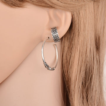 Vintage Silver Ear Clip Alloy Metal Punk Small Hoop 7 Pcs/Set Earrings set